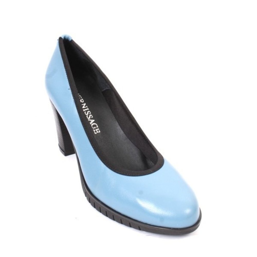 Vernissage 20633f Blue Leather Platform Heel Pumps